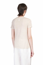 120% Lino T-shirt In Beige Linen