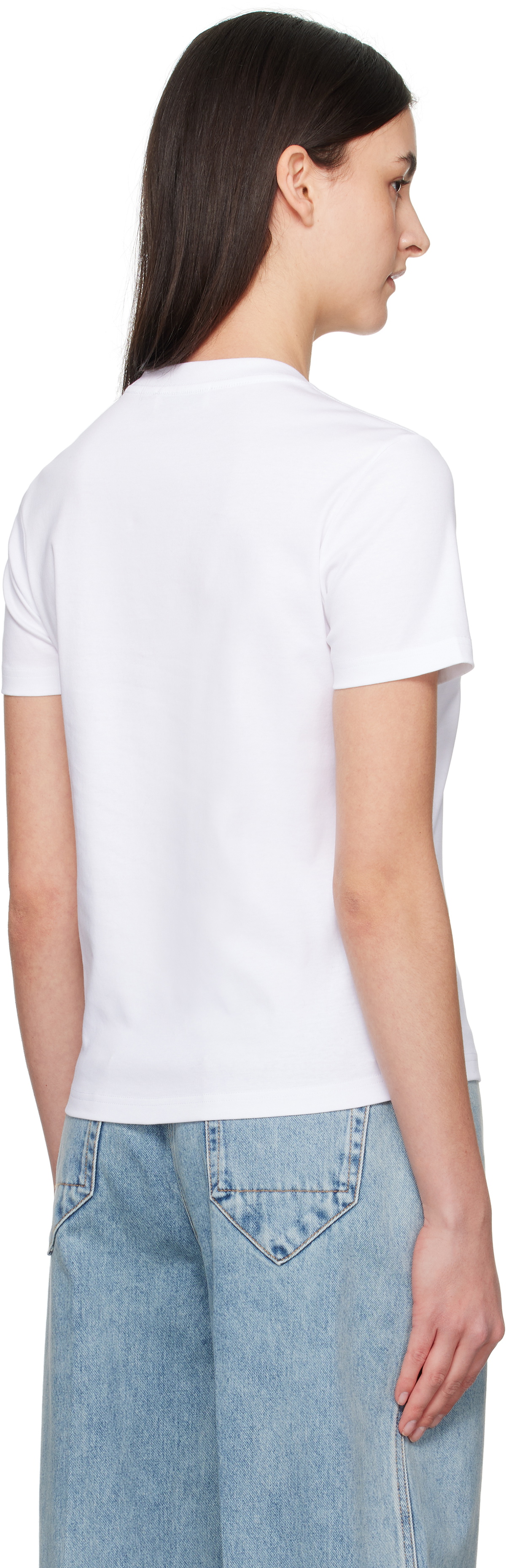 Lanvin White 'Lanvin' Bead Embroidered T-shirt