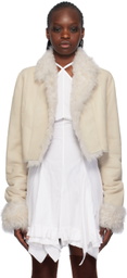 Ludovic de Saint Sernin Off-White Short Shearling Jacket