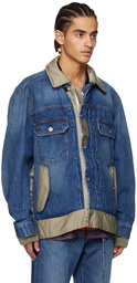 sacai Blue Paneled Denim Jacket