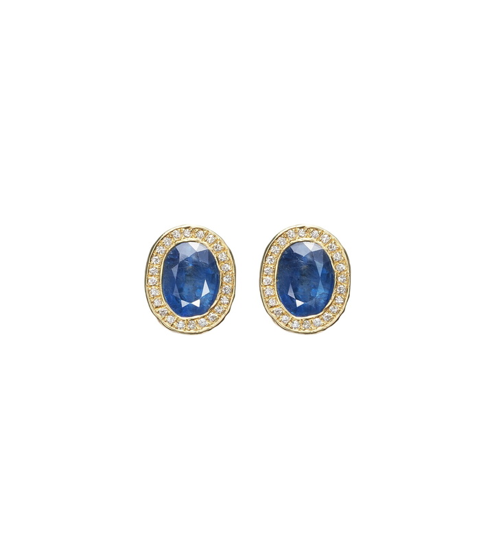 Photo: Octavia Elizabeth 18kt gold stud earrings with diamonds and sapphires