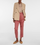 Brunello Cucinelli - High-rise cotton cropped pants