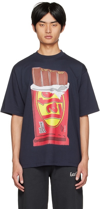 Photo: Late Checkout Navy Chocolate Bar T-Shirt