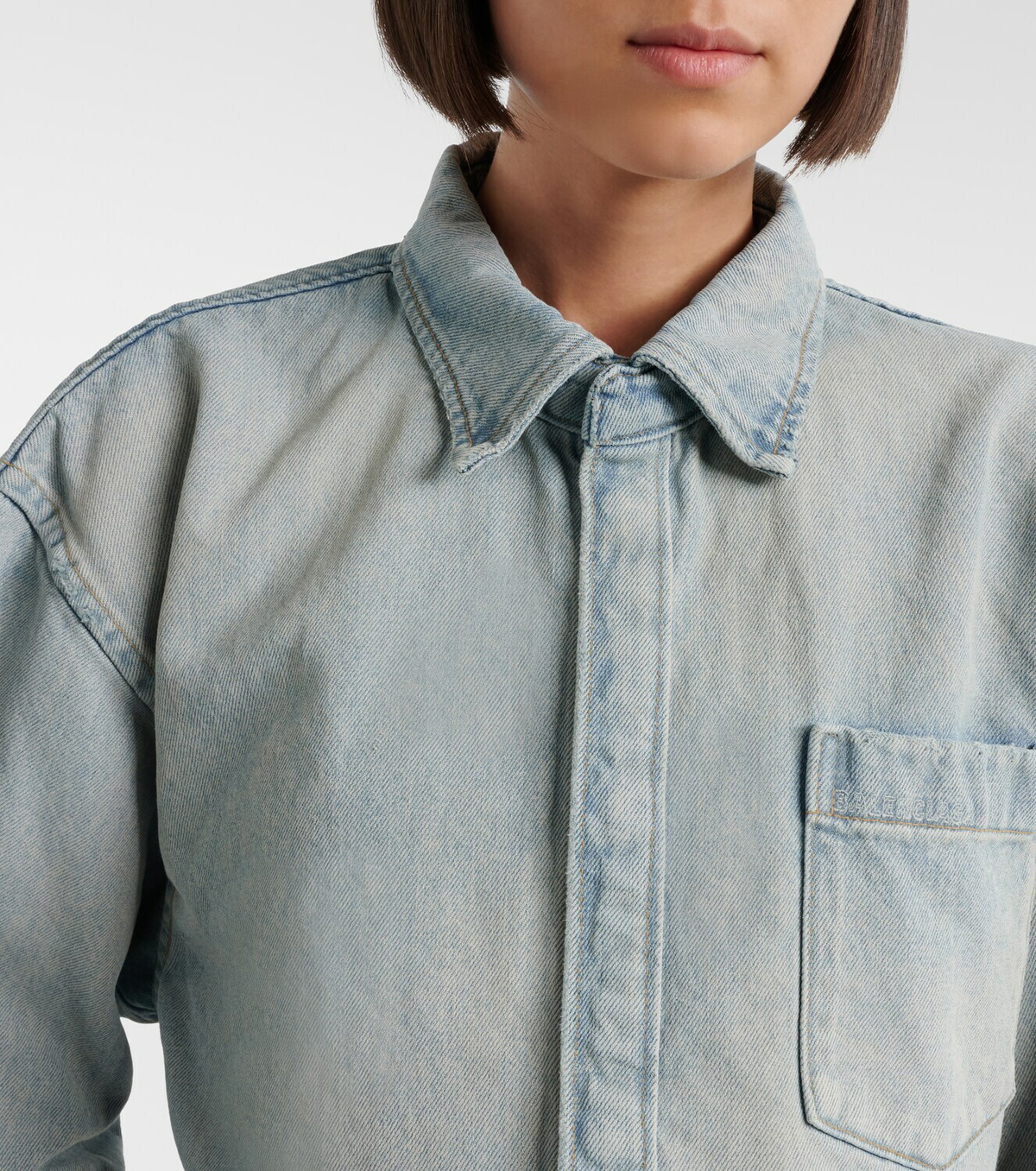 Balenciaga Cropped denim shirt