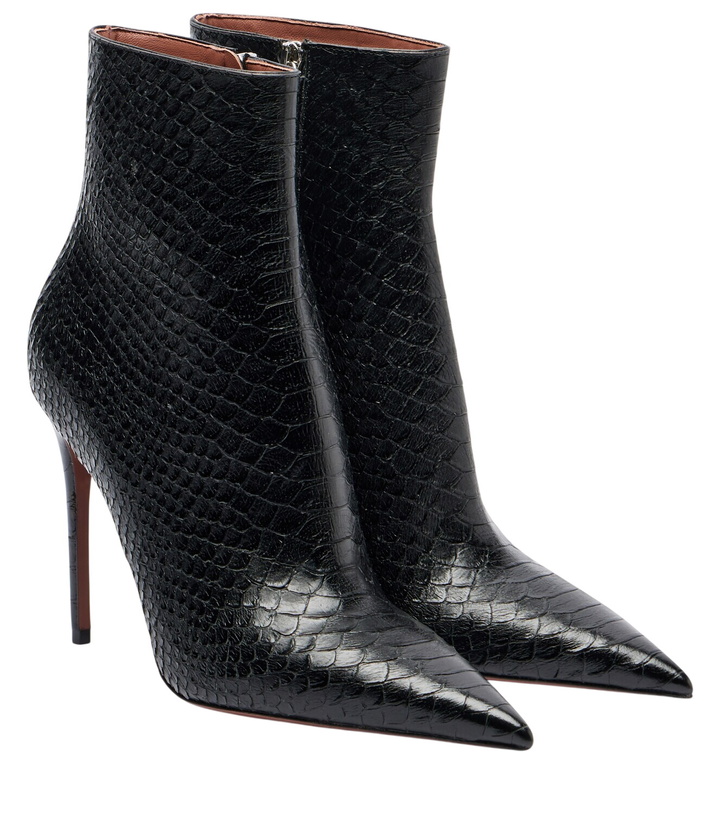 Photo: Paris Texas Vera 105 snake-effect leather ankle boots