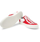 AMIRI - Leather-Appliquéd Canvas Slip-On Sneakers - Men - Red