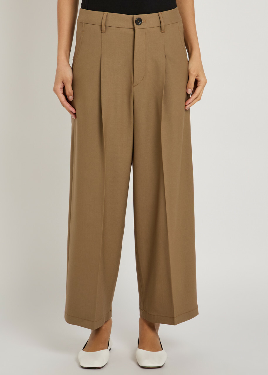Maria Mcmanus Wide-leg Stretch-wool Trousers Caramel