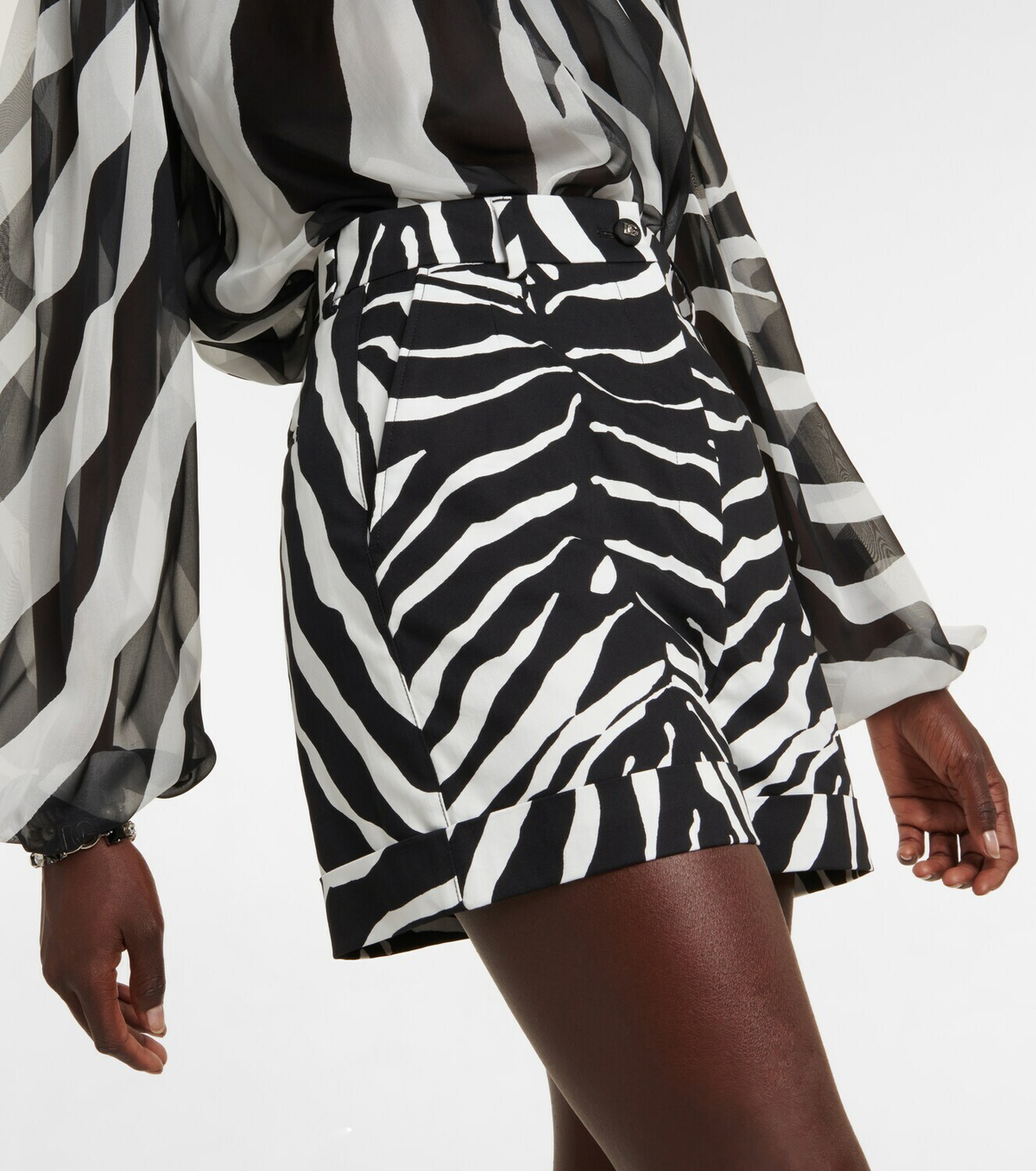 Dolce&Gabbana - Zebra-print cotton-blend shorts