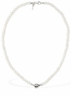 EMANUELE BICOCCHI - Small Pearl Necklace W/ Arabesque Skull