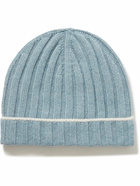 Brunello Cucinelli - Ribbed Cashmere Beanie - Blue