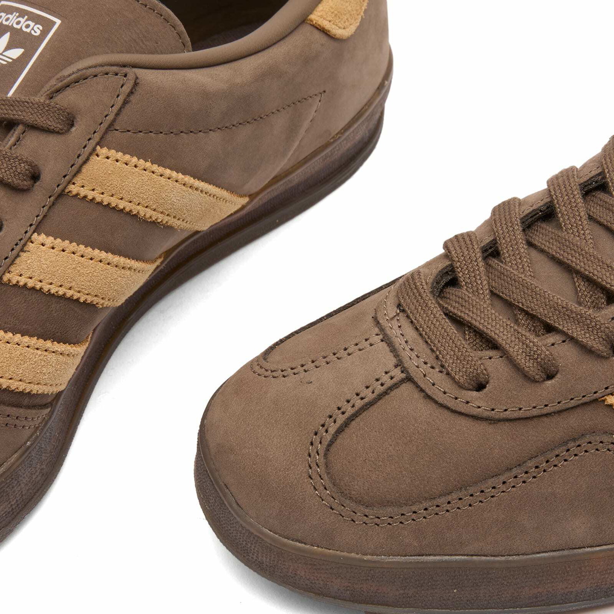 Adidas Gazelle Indoor Sneaker in Cargo Brown/Golden Beige/Ftwr White