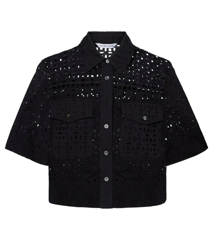 Photo: Veronica Beard Spruce embroidered cotton shirt