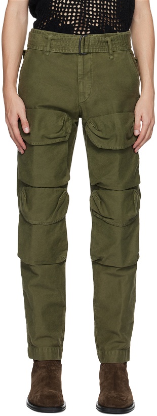 Photo: Dries Van Noten Khaki Garment-Dyed Cargo Pants