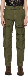 Dries Van Noten Khaki Garment-Dyed Cargo Pants