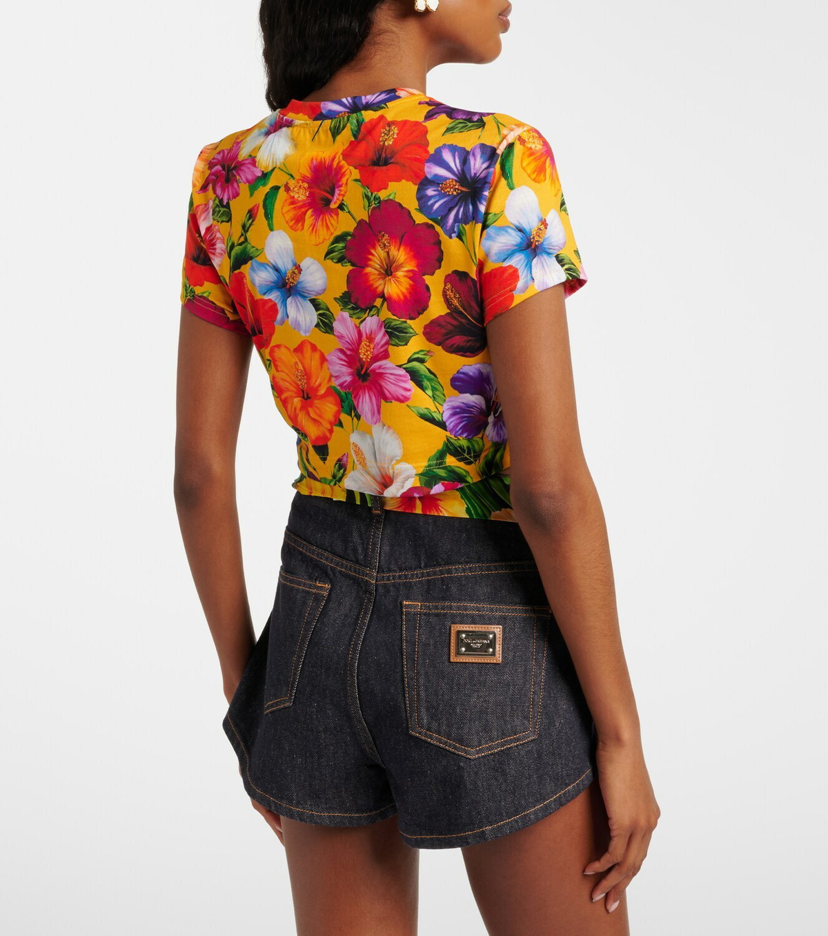 Dolce&Gabbana Floral cotton crop top