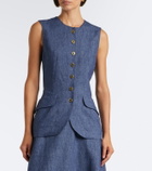 Carolina Herrera Linen, wool, silk, and cashmere vest