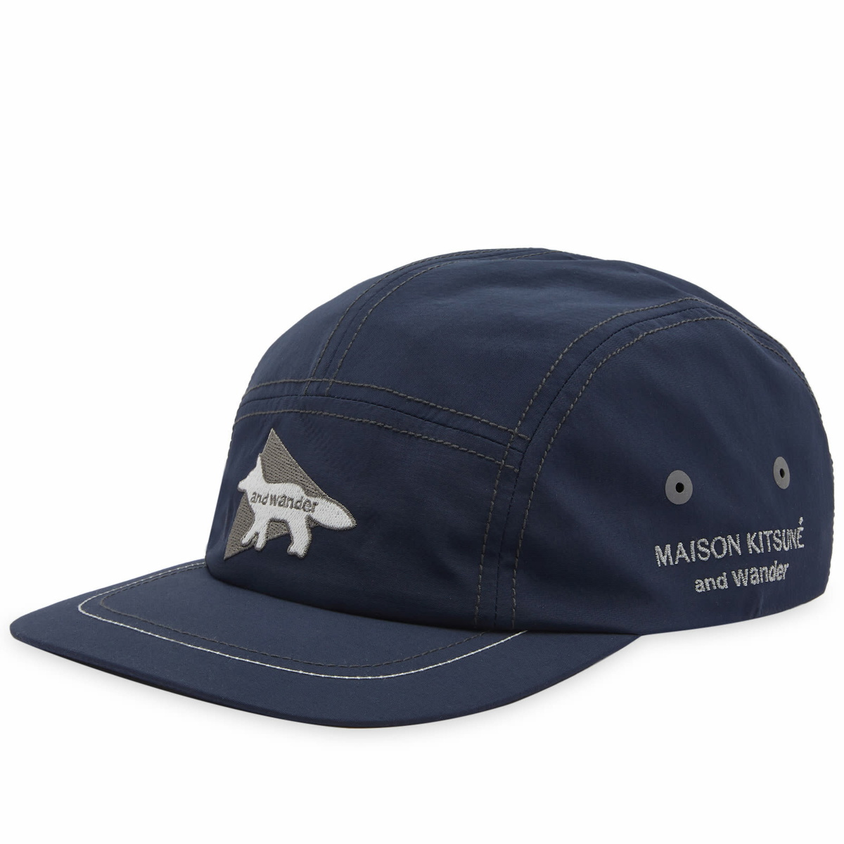 And Wander x Maison Kitsuné Nylon Cap in Navy and Wander