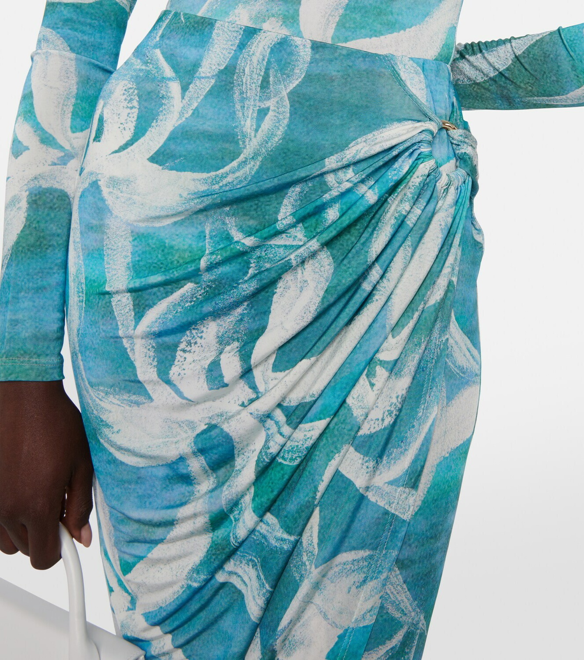 Louisa Ballou Coastline printed midi skirt