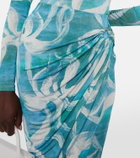 Louisa Ballou Coastline printed midi skirt