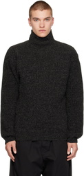 LEMAIRE Gray High Neck Yak Alpaca Sweater