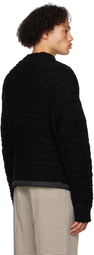 sacai Black Horizontal Sweater