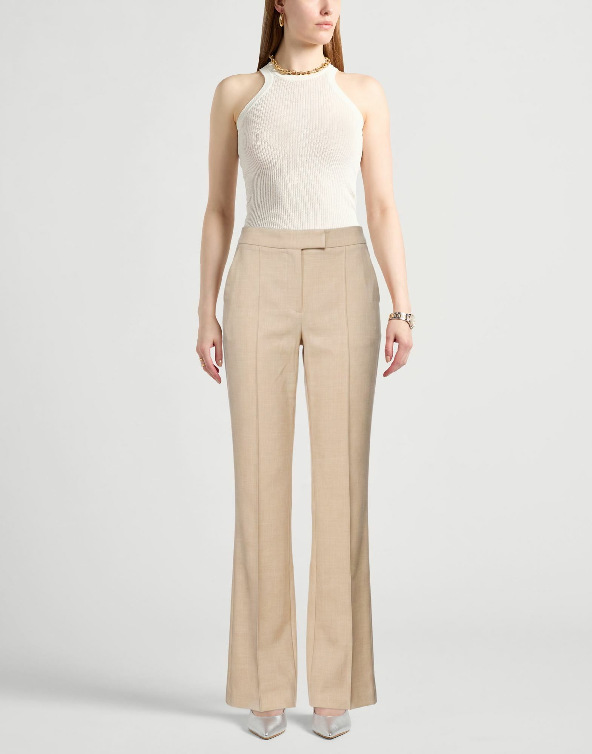 Chiara Boni La Petite Robe Womens Pants in Beige