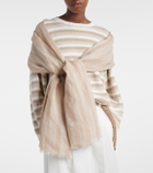 Brunello Cucinelli Striped linen-blend scarf