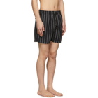 Solid and Striped Black and White Classic Swim Shorts