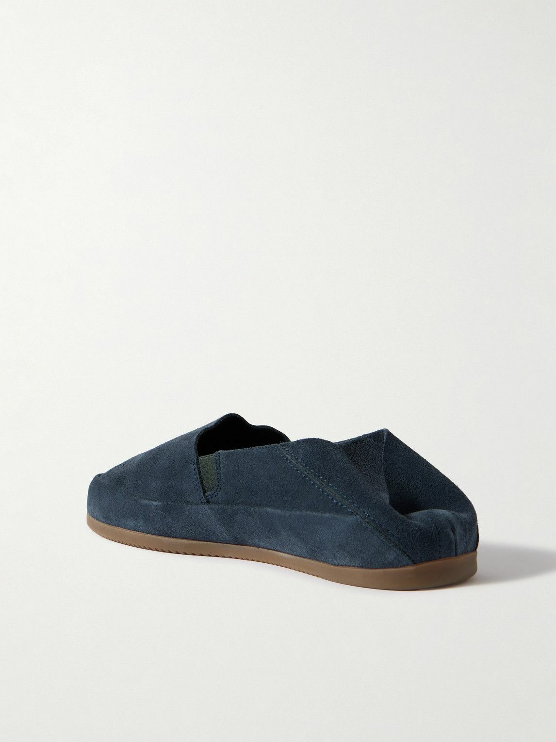 Mulo - Collapsible-Heel Suede Loafers - Blue