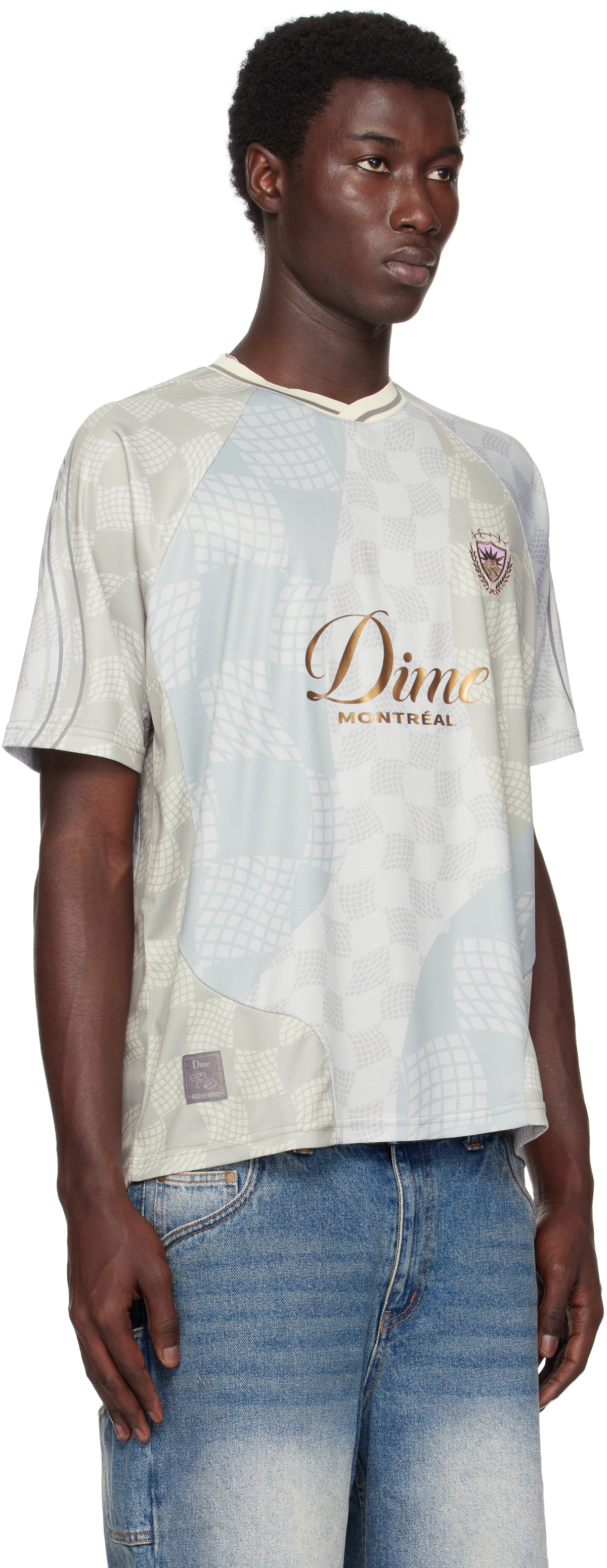 Dime ゲームシャツ　CHECKERED HOME JERSEY DIME CHECKERED HOME JERSEY - GREY - PLA Skateboarding