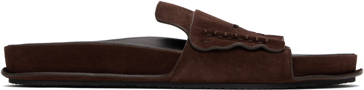 Photo: JACQUEMUS Brown Suede Loafer Sandals