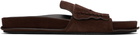 JACQUEMUS Brown Suede Loafer Sandals