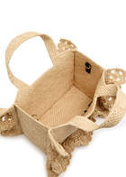 Loewe Font Ruffled Raffia Tote bag - Natural - One Size
