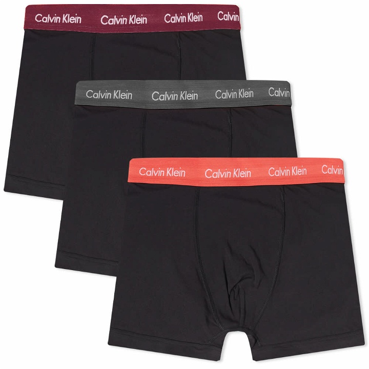 Photo: Calvin Klein Men's CK Underwear Trunk - 3 Pack in Charcoal/Orange