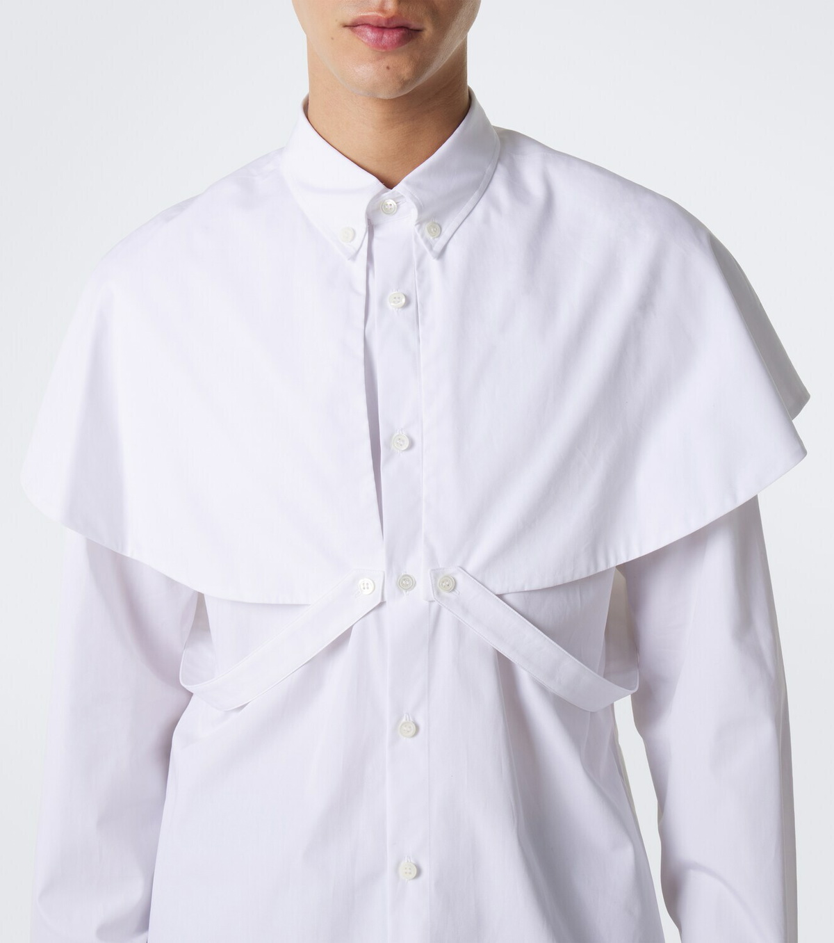 Dries Van Noten Caped cotton poplin shirt