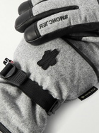 Moncler Grenoble - Grenoble Stretch-Shell and Leather Ski Gloves - Gray