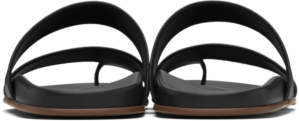 The Row Black Hugh Sandals