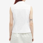 Calvin Klein Women's Sheen Milano Sleeveless Shirt in Bright White
