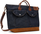 RRL Indigo Leather-Trim Denim Tote