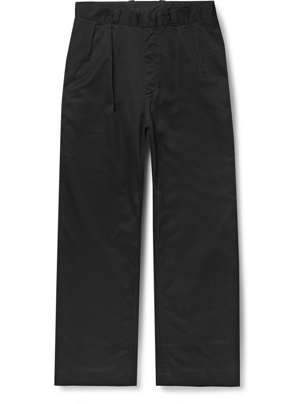 Photo: nanamica - Pleated Cotton-Blend Twill Trousers - Black