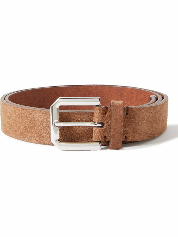 Photo: Brunello Cucinelli - 3cm Suede Belt - Brown