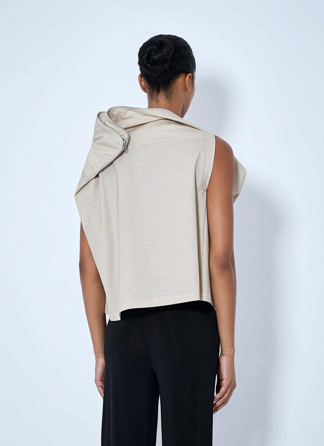 Issey Miyake Asymmetric Zip Detail Top