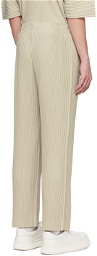 HOMME PLISSÉ ISSEY MIYAKE Beige Monthly Color March Trousers