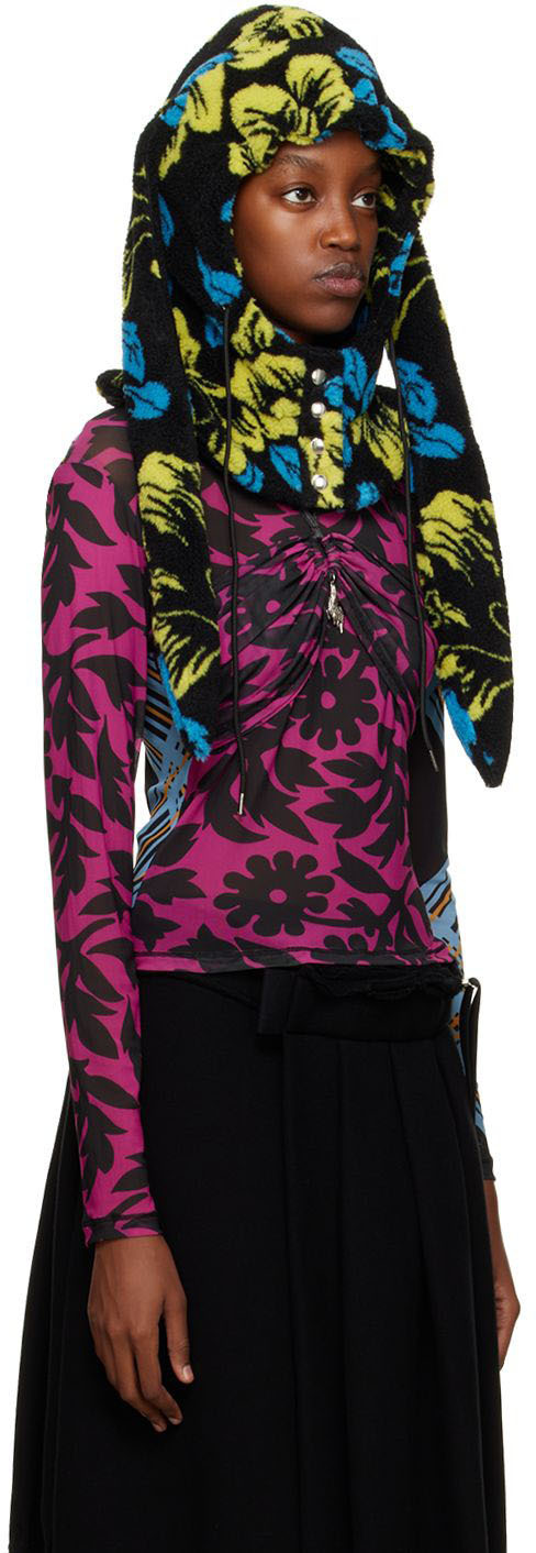 Chopova Lowena Black Rabbit Ear Hood Chopova Lowena