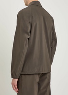 Emporio Armani Logo-embroidered Woven Shirt Brown