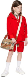 Burberry Kids Red Check Panel Shorts