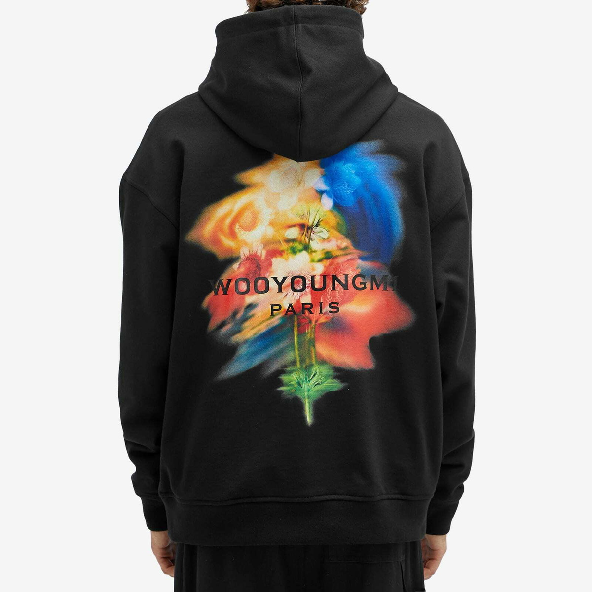 【WOOYOUNGMI】Flower Back Logo Hoodie Black Flower Back Logo Hoodie - WOOYOUNGMI