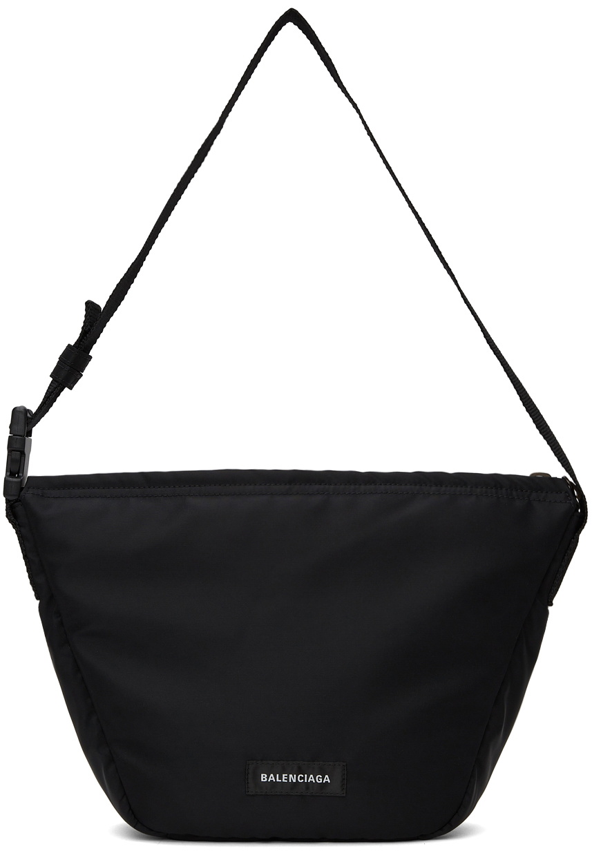 Balenciaga Wheel Sling Small Nylon Shoulder Bag in Black