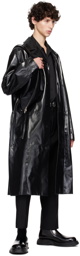 Jil Sander Black Sport Leather Coat
