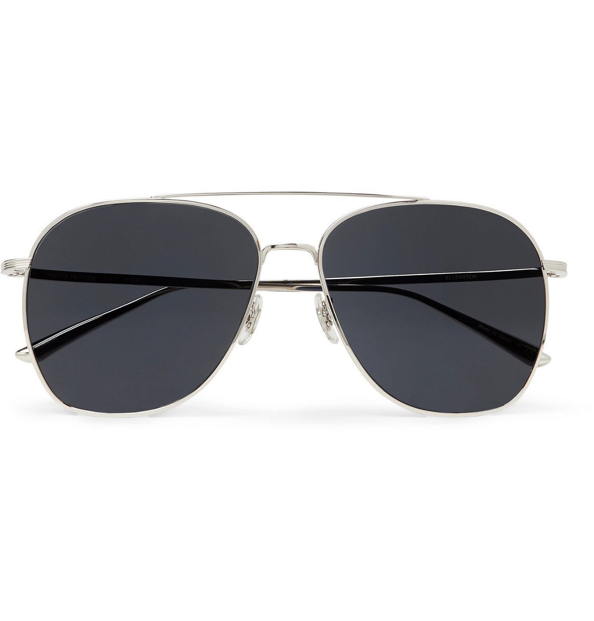 Photo: THE ROW - Oliver Peoples Ellerston Aviator-Style Titanium Sunglasses - Silver